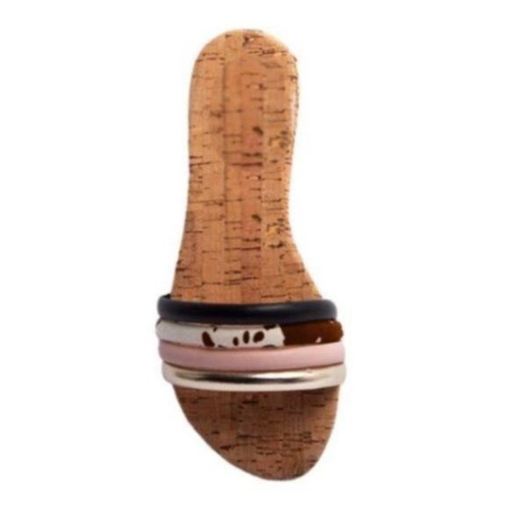 Puffy Strap Slide Sandals in Multi Cow Print - Picture 6 of 9